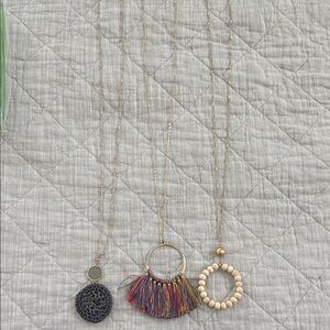 Elegant Multicolor Tassel and Bead Necklace Set